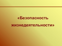 Безопасность
жизнедеятельности