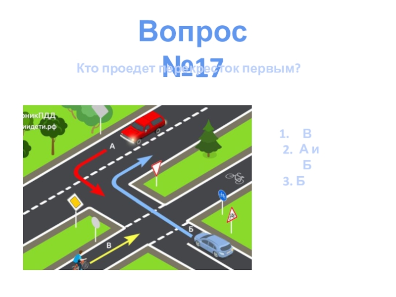 Перекресток 1 4. Автомобили проедут перекресток в следующем порядке 1 синий зеленый.