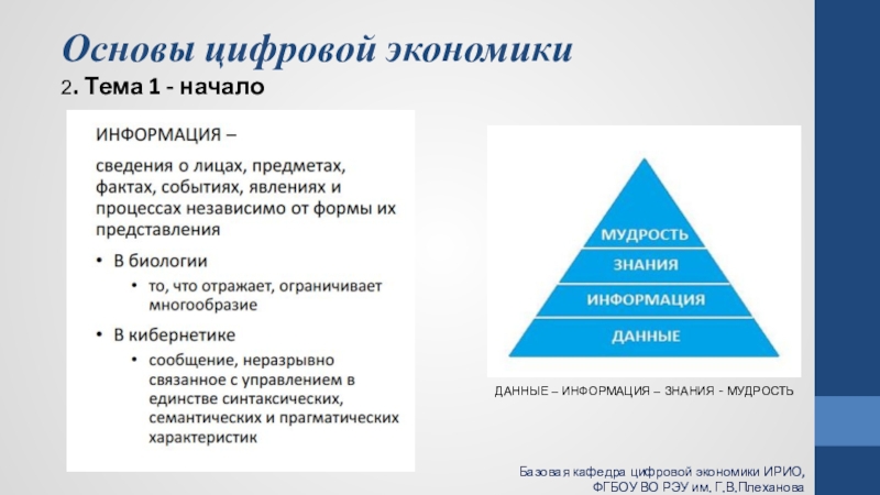 Понятие и признаки цифровой экономики презентация