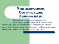 Мир экономики. Организация. Взаимосвязи