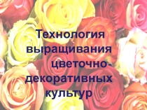 Технология выращивания цветочно-декоративных культур