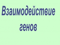 Взаимодействие
генов