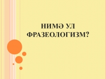 НИМ Ә УЛ ФРАЗЕОЛОГИЗМ ?