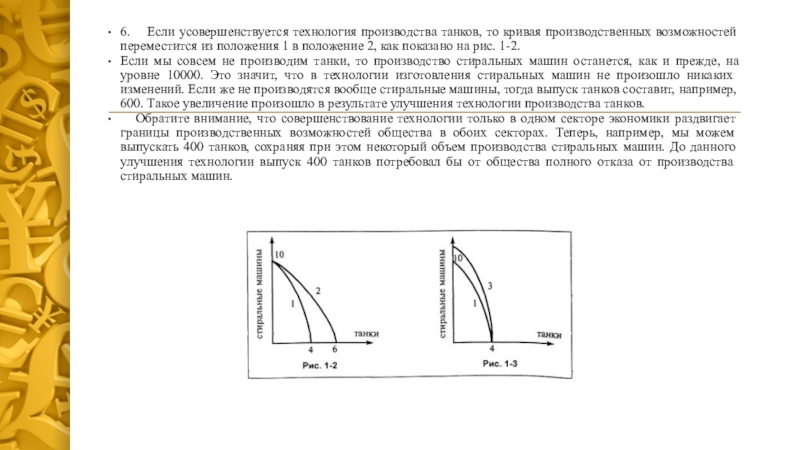 Кривая технология. Допустим что усовершенствовалась технология производства танков. Кривая производственных возможностей танки и стиральная машина. Если улучшиться технология производства как изменится КПВ. Кривая шестого порядка.