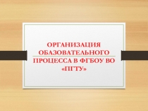 ОРГАНИЗАЦИЯ ОБАЗОВАТЕЛЬНОГО ПРОЦЕССА В ФГБОУ ВО ПГТУ