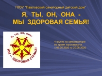 Я, ТЫ, ОН, ОНА - МЫ ЗДОРОВАЯ СЕМЬЯ!