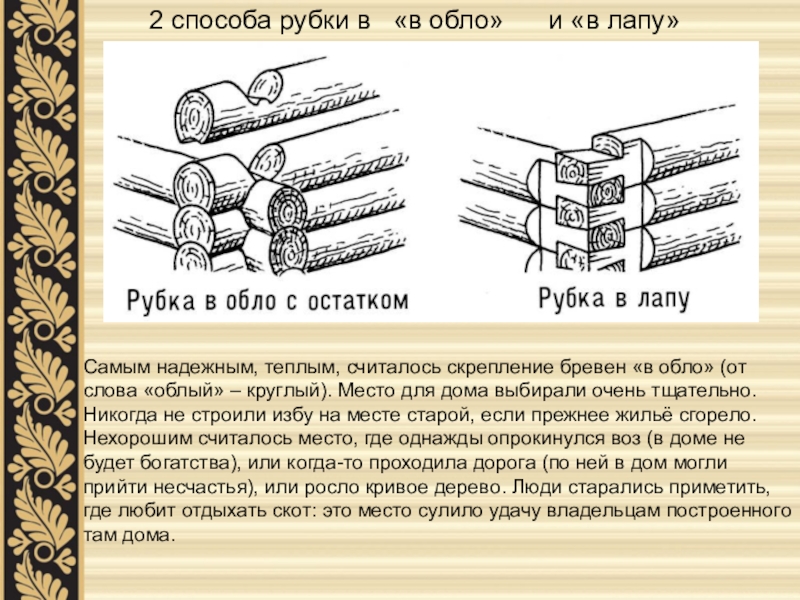 Схема рубки в лапу