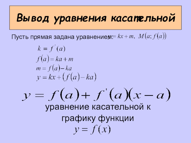 Касательная к графику функции презентация