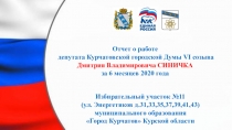 Отчет о работе
депутата Курчатовской городской Думы VI созыва
Дмитрия
