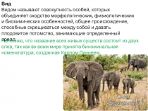 Вид
Видом называют совокупность особей, которых объединяет сходство