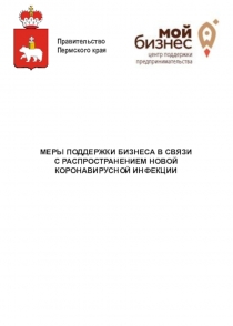 МЕРЫ ПОДДЕРЖКИ БИЗНЕСА В СВЯЗИ С РАСПРОСТРАНЕНИЕМ НОВОЙ КОРОНАВИРУСНОЙ