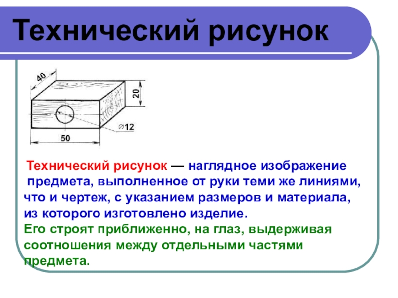 Наглядное объемное изображение детали выполненное от руки с указанием размеров и материала это