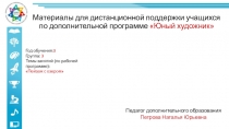 Материалы для дистанционной поддержки учащихся по дополнительной программе