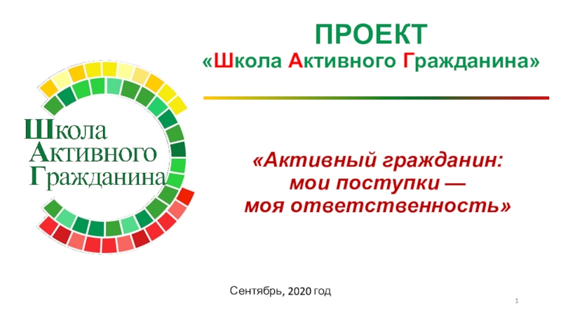 Презентация ПРОЕКТ  Ш кола А ктивного Г ражданина