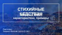 Подготовил:
Ткаченко Ярослав, группа Э-1901
СТИХИЙНЫЕ БЕДСТВИЯ
причины, виды,