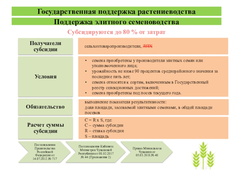 Несвязанная поддержка растениеводства. Субсидия на приобретение элитных семян. Структура и схемы семеноводства. Методы для первичного семеноводства элитных семян. Структура центра селекции и семеноводства.