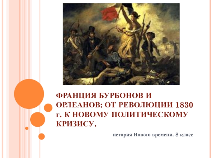 Презентация ФРАНЦИЯ БУРБОНОВ И ОРЛЕАНОВ: ОТ РЕВОЛЮЦИИ 1830 г. К НОВОМУ ПОЛИТИЧЕСКОМУ