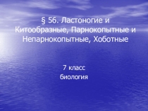 56. Ластоногие и Китообразные, Парнокопытные и Непарнокопытные, Хоботные