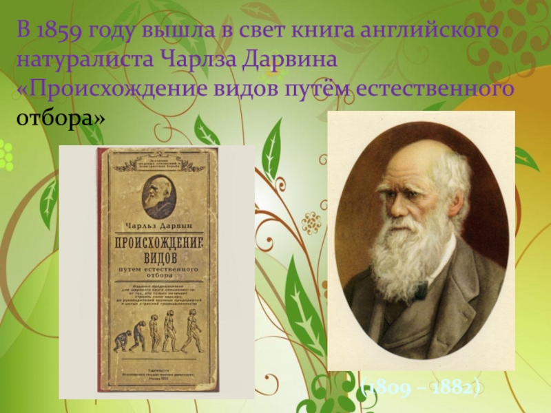 Происхождение видов развитие эволюционных представлений презентация