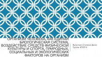 Организм человека, как единая биологическая система. Воздействие средств