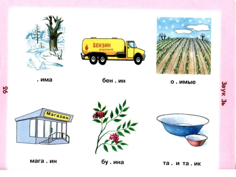 Картинки со звуком з в начале в середине и в конце слова
