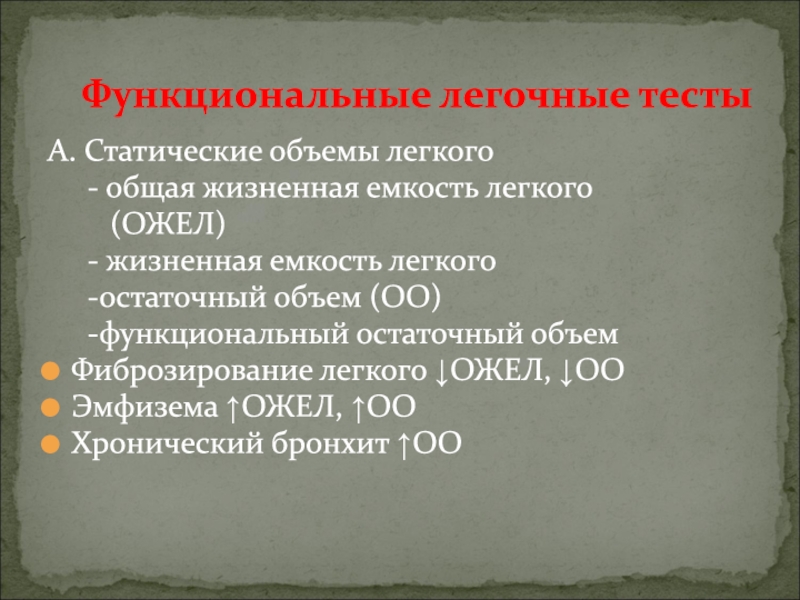 Функциональная емкость. Статические легочные объемы. Легочные функциональные тесты. Статические объемы и емкости легких. Функциональный остаточный объем легких.