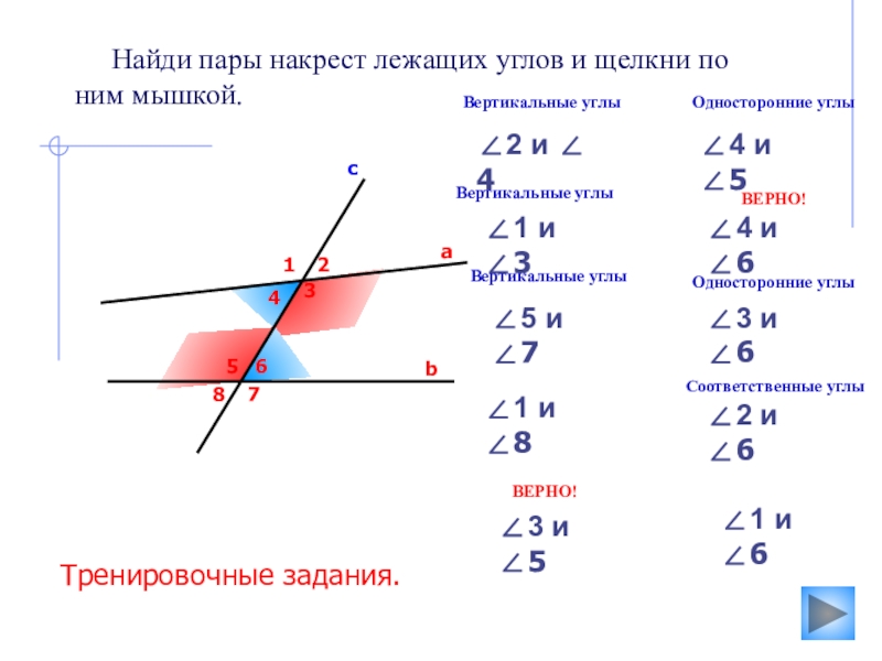 Доказательство теоремы о свойстве накрест лежащих углов