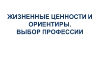 ЖИЗНЕННЫЕ ЦЕННОСТИ И ОРИЕНТИРЫ. ВЫБОР ПРОФЕССИИ