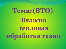 Тема:(ВТО)