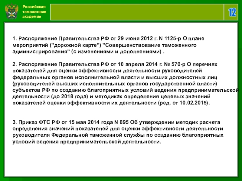 Какие цели имеет дорожная карта совершенствование таможенного администрирования