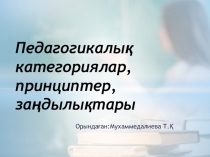 Педагогикалық категориялар,принциптер,заңдылықтары