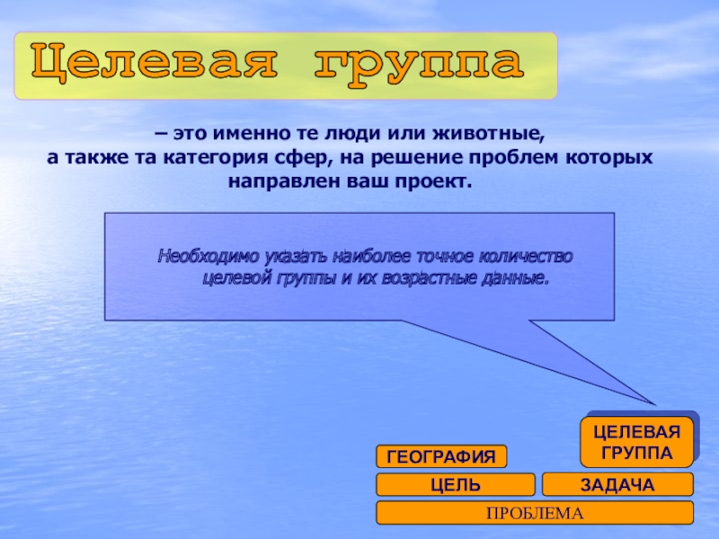 Задачи географии. 4 Целевые группы географические.