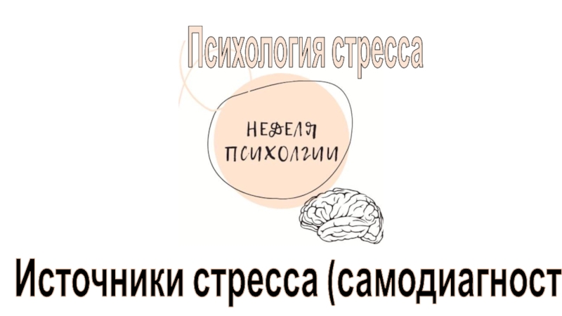 Презентация Психология стресса
Источники стресса (самодиагностика)