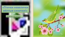 Птички невелички
жёлтые синички!
Лепка (из пластилина )