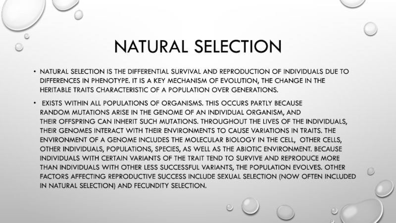 Реферат: Demonstrating The Theory Of Natural Selection Essay