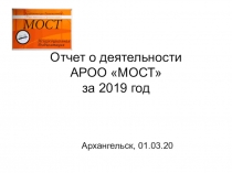 Отчет о деятельности АРОО МОСТ за 2019 год