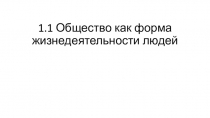 1.1 Общество как форма жизнедеятельности людей
