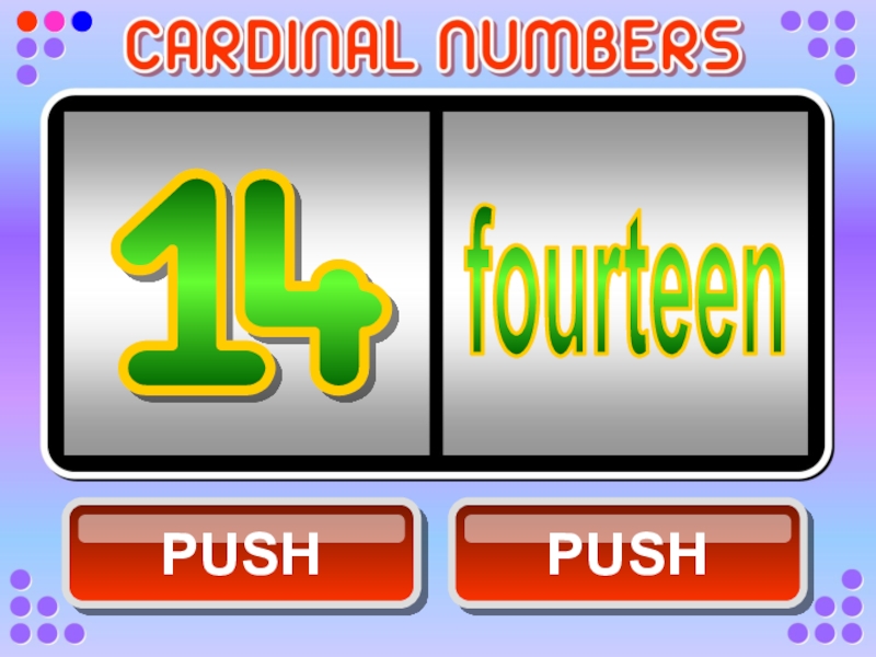 The most numbers. Arabic Cardinal numbers.