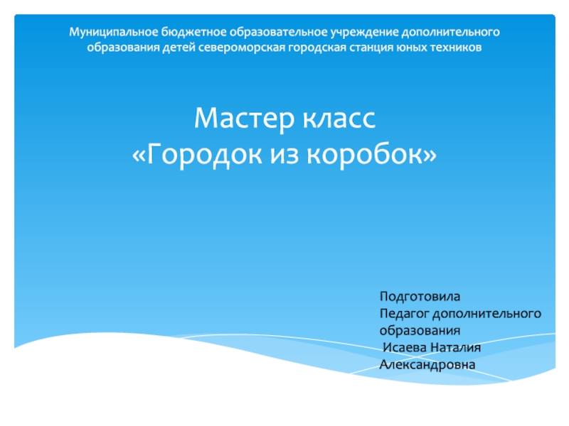 Муниципальное бюджетное образовательное учреждение дополнительного образования