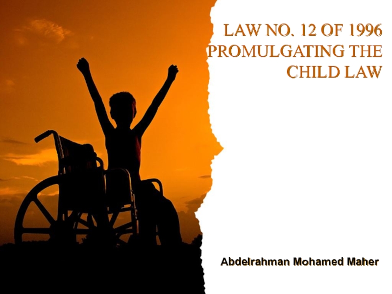 LAW NO. 12 OF 1996 PROMULGATING THE CHILD LAW