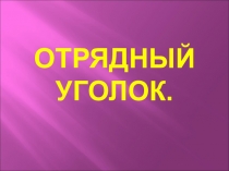ОТРЯДНЫЙ УГОЛОК