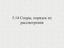 5.14 Споры, порядок их рассмотрения