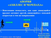 АПОРИЯ АХИЛЛЕС И ЧЕРЕПАХА