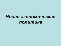 Новая экономическая политика