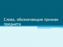 Слова, обозначающие признак предмета