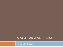 Singular and plural