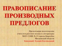 Презентация подготовлена учителем русского языка и литературы МОУ СОШ № 13