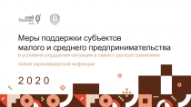Меры поддержки субъектов
малого и среднего предпринимательства
в условиях