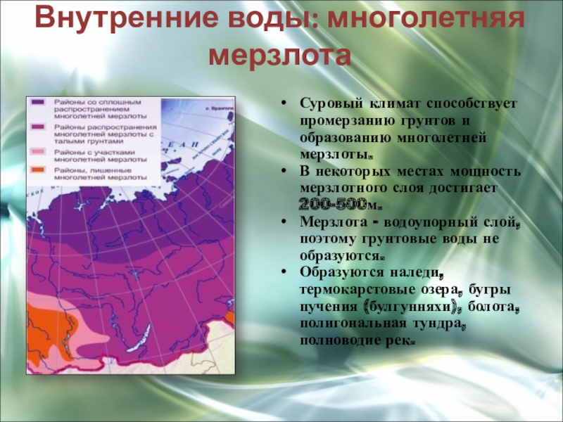 Многолетняя мерзлота россии презентация