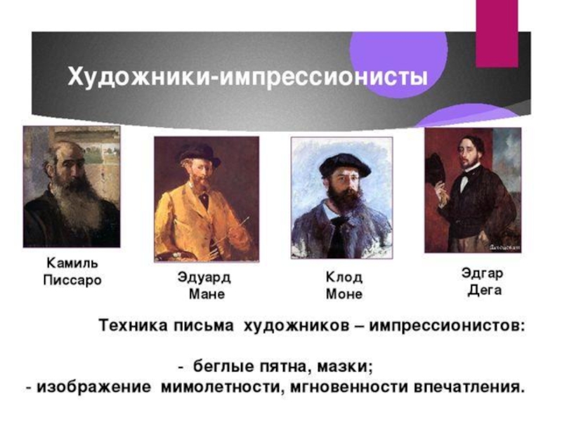 Художники импрессионисты список и их картины